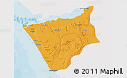 Political 3D Map of Soyo, single color outside