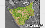 Satellite 3D Map of Soyo, desaturated