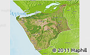 Satellite 3D Map of Soyo, physical outside