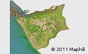 Satellite 3D Map of Soyo, single color outside