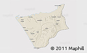 Shaded Relief 3D Map of Soyo, cropped outside