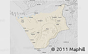 Shaded Relief 3D Map of Soyo, desaturated