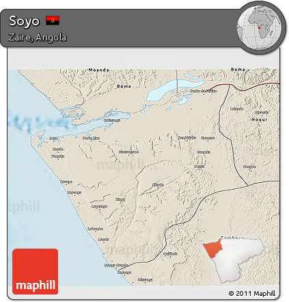 Shaded Relief 3D Map of Soyo