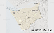 Shaded Relief 3D Map of Soyo, lighten, semi-desaturated