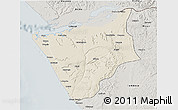 Shaded Relief 3D Map of Soyo, semi-desaturated