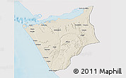 Shaded Relief 3D Map of Soyo, single color outside