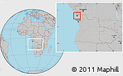 Gray Location Map of Soyo, within the entire country