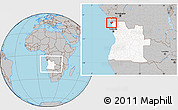 Gray Location Map of Soyo, highlighted country, within the entire country
