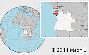 Gray Location Map of Soyo, highlighted country, highlighted parent region, within the entire country
