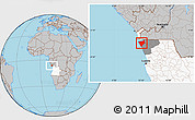 Gray Location Map of Soyo, highlighted country, highlighted parent region