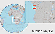 Gray Location Map of Soyo, highlighted parent region, within the entire country