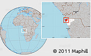 Gray Location Map of Soyo, highlighted parent region