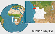 Satellite Location Map of Soyo, highlighted country, highlighted parent region, within the entire country