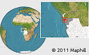 Satellite Location Map of Soyo, highlighted country, highlighted parent region