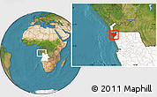 Satellite Location Map of Soyo, highlighted country