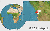 Satellite Location Map of Soyo, highlighted parent region