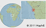 Savanna Style Location Map of Soyo, hill shading
