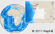 Shaded Relief Location Map of Soyo, highlighted country, within the entire country