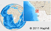 Shaded Relief Location Map of Soyo, highlighted country