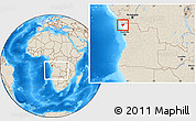 Shaded Relief Location Map of Soyo, highlighted parent region, within the entire country