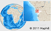 Shaded Relief Location Map of Soyo, highlighted parent region
