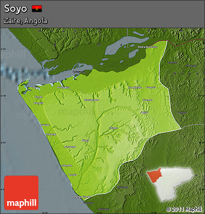 Physical Map of Soyo, darken