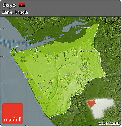 Physical Map of Soyo, darken