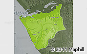 Physical Map of Soyo, darken, semi-desaturated