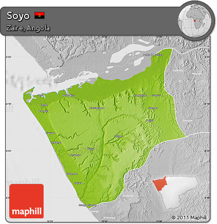 Physical Map of Soyo, lighten, desaturated