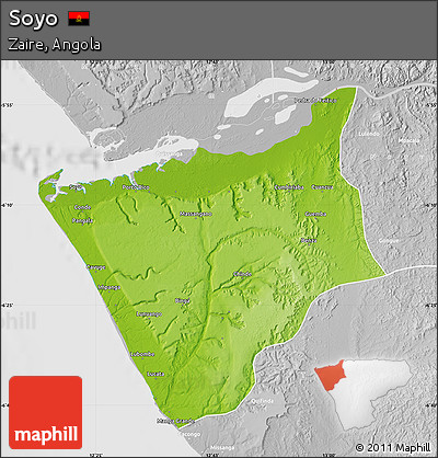 Physical Map of Soyo, lighten, desaturated