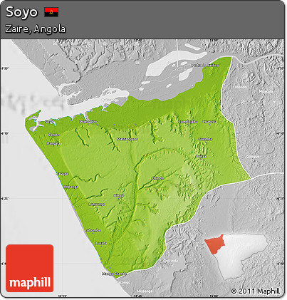 Physical Map of Soyo, lighten, desaturated