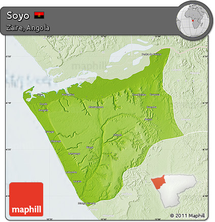 Physical Map of Soyo, lighten