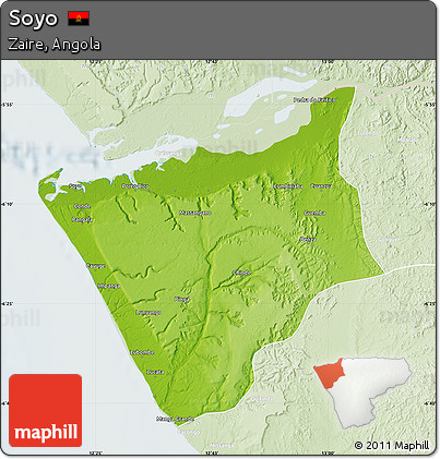 Physical Map of Soyo, lighten