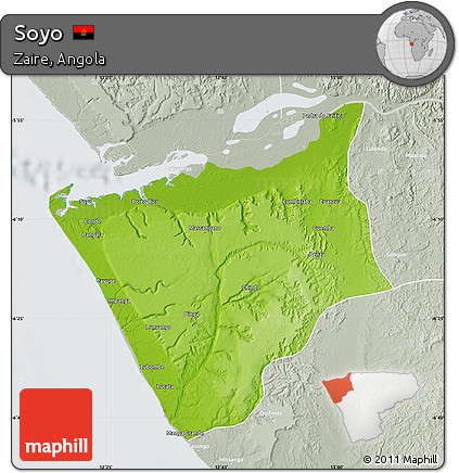 Physical Map of Soyo, lighten, semi-desaturated