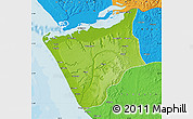 Physical Map of Soyo, political outside