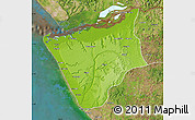 Physical Map of Soyo, satellite outside