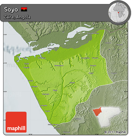Physical Map of Soyo, semi-desaturated