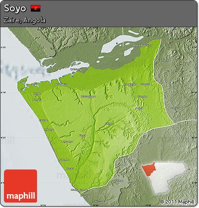 Physical Map of Soyo, semi-desaturated
