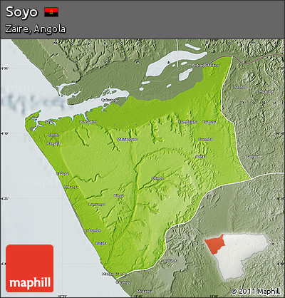 Physical Map of Soyo, semi-desaturated
