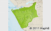 Physical Map of Soyo, shaded relief outside