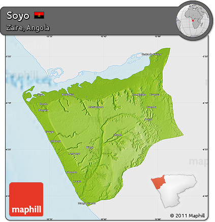 Physical Map of Soyo, single color outside