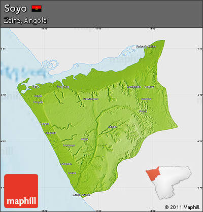 Physical Map of Soyo, single color outside