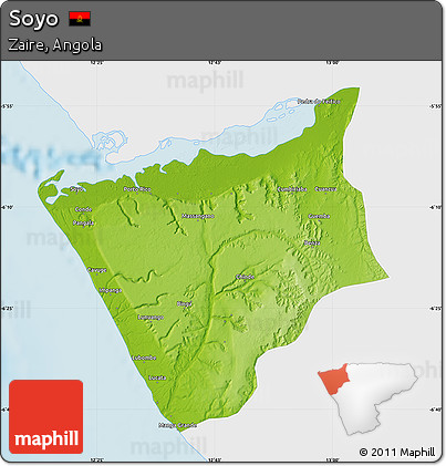 Physical Map of Soyo, single color outside