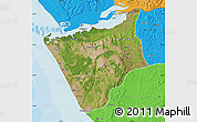 Satellite Map of Soyo, political outside
