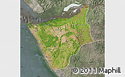 Satellite Map of Soyo, semi-desaturated