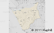 Shaded Relief Map of Soyo, desaturated
