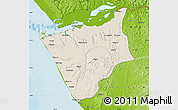 Shaded Relief Map of Soyo, physical outside