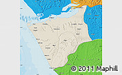 Shaded Relief Map of Soyo, political outside