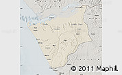 Shaded Relief Map of Soyo, semi-desaturated