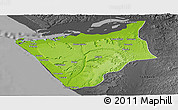 Physical Panoramic Map of Soyo, darken, desaturated